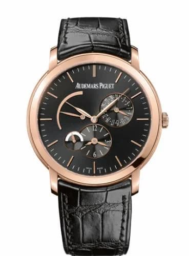 Audemars Piguet Jules Audemars 26380 Dual Time Pink Gold / Black 26380OR.OO.D002CR.01
