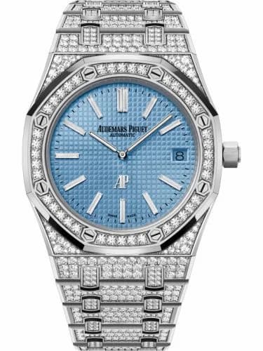 Audemars Piguet Royal Oak Extra-Thin White Gold / Diamond / Blue 15202BC.ZZ.1241BC.02
