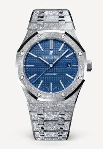 Audemars Piguet Royal Oak 15410 Frosted White Gold / Blue 15410BC.GG.1224BC.01