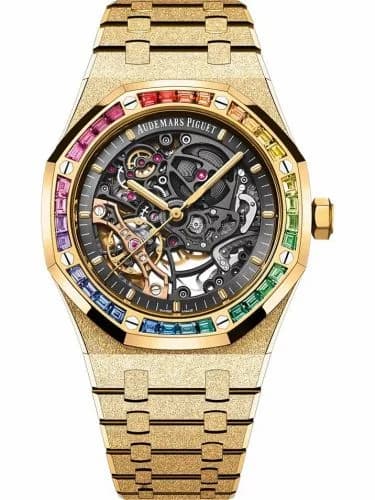 Audemars Piguet Royal Oak 41 Double Balance Wheel Openworked Frosted Yellow Gold - Rainbow 15412BA.YG.1224BA.01-B