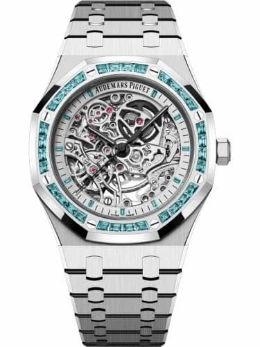 Audemars Piguet Royal Oak 41 Double Balance Wheel Openworked White Gold / Topaz 15412BC.TO.1220BC.01