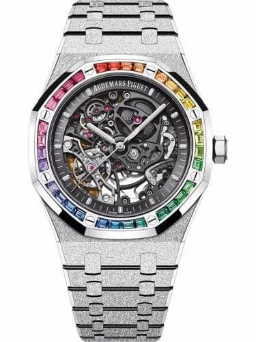 Audemars Piguet Royal Oak 41 Double Balance Wheel Openworked Frosted White Gold - Rainbow 15412BC.YG.1224BC.03-B