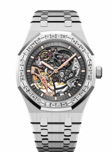 Audemars Piguet Royal Oak 41 Double Balance Wheel Openworked White Gold / Baguette 15412BC.ZZ.1220BC.01