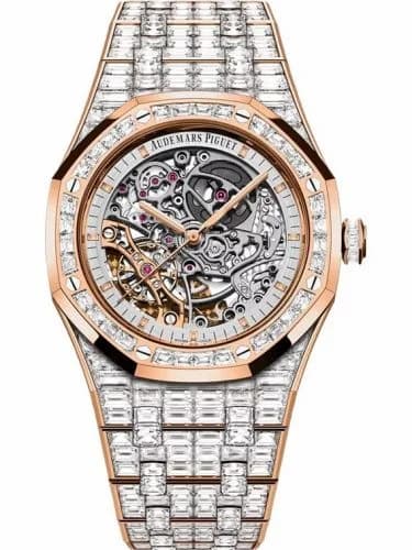 Audemars Piguet Royal Oak 41 Double Balance Wheel Openworked Pink Gold / Baguette 15417OR.ZZ.1267OR.01.A