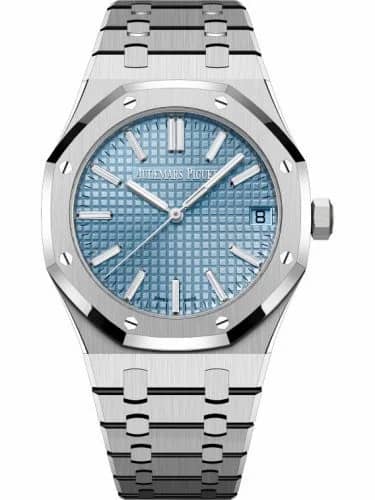 Audemars Piguet Royal Oak Selfwinding 41 White Gold / Light Blue - Baguette / 50 Years 15510BC.OO.1320BC.01