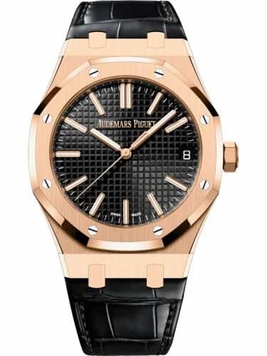 Audemars Piguet Royal Oak Selfwinding 41 Pink Gold / Black / Strap / 50th Anniversary 15510OR.OO.D002CR.01