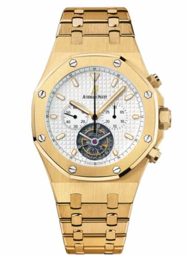 Audemars Piguet Royal Oak Tourbillon Chronograph Yellow Gold / Silver 25977BA.OO.1205BA.02