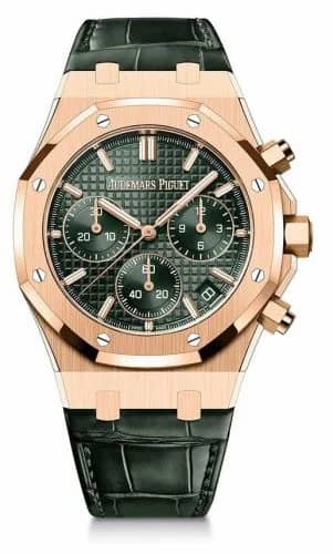 Audemars Piguet Royal Oak Chronograph 41 Pink Gold / Green / Strap / 50th Anniversary 26240OR.OO.D404CR.01