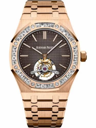 Audemars Piguet Royal Oak Ultra Thin Tourbillon Pink Gold / Baguette / Brown 26516OR.ZZ.1220OR.01