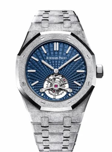 Audemars Piguet Royal Oak Ultra Thin Tourbillon Frosted White Gold / Blue 26520BC.GG.1224BC.01
