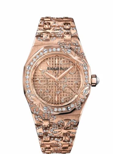 Audemars Piguet Royal Oak 67617 Pink Gold / Pink / Floral 67617OR.ZZ.1235OR.01