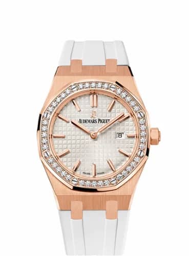 Audemars Piguet Royal Oak 67651 Quartz Pink Gold / Silver / Rubber 67651OR.ZZ.D010CA.01