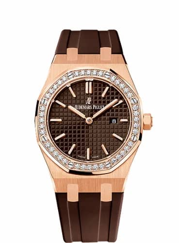 Audemars Piguet Royal Oak 67651 Quartz Pink Gold / Brown / Rubber 67651OR.ZZ.D080CA.01
