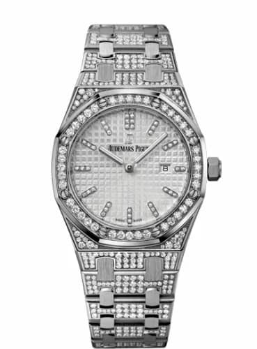 Audemars Piguet Royal Oak 33 Quartz White Gold / Diamond / Silver / Bracelet 67652BC.ZZ.1262BC.01