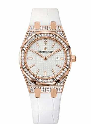 Audemars Piguet Royal Oak 33 Quartz Pink Gold / Diamond / Silver / Strap 67652OR.ZZ.D011CR.01