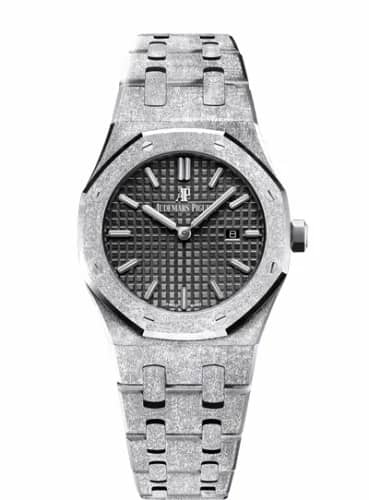 Audemars Piguet Royal Oak 67653 Quartz Frosted White Gold / Black / Bracelet 67653BC.GG.1263BC.02
