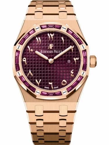 Audemars Piguet Royal Oak 67656 Quartz Pink Gold - Garnets / Purple - Eastern Arabic 67656OR.GR.1261OR.01