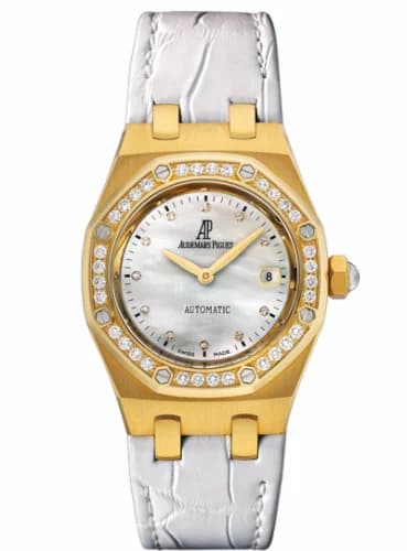 Audemars Piguet Royal Oak Selfwinding 77321 Yellow Gold / Diamond / MOP / Alligator 77321BA.ZZ.D012CR.01
