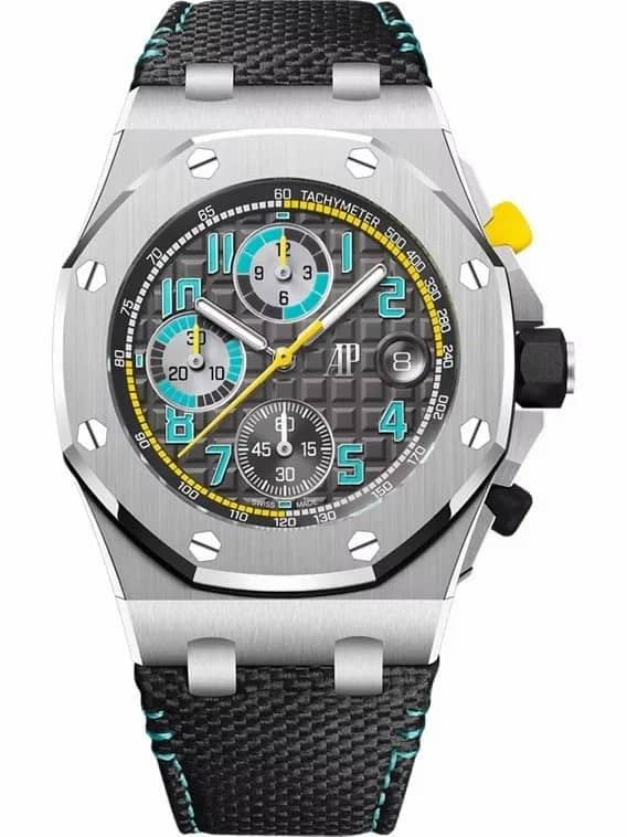 Audemars Piguet Royal Oak Offshore Titanium / Grey - Yellow / Bracelet 26238TI.OO.A001VE.01