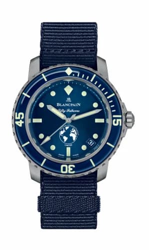 Blancpain Fifty Fathoms Ocean Commitment III Blue / Blue / Blue NATO 5008-11B40-52A — фото часов Blancpain Fifty Fathoms Ocean Commitment III Blue / Blue / Blue NATO 5008-11B40-52A — фото часов