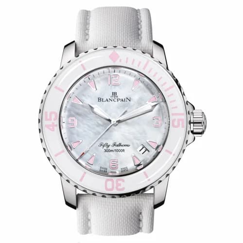 Blancpain Fifty Fathoms Automatique Stainless Steel / Mother of Pearl / White Canvas 5015-1144-52 — фото часов Blancpain Fifty Fathoms Automatique Stainless Steel / Mother of Pearl / White Canvas 5015-1144-52 — фото часов