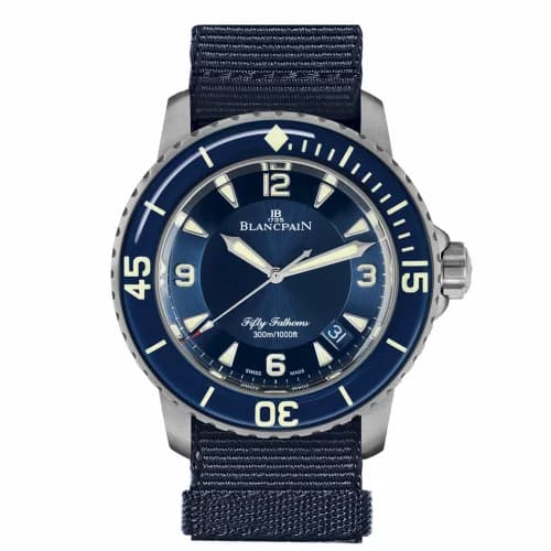 Blancpain Fifty Fathoms Stainless Steel / Blue / Blue NATO 5015-12B40-NAOA — фото часов Blancpain Fifty Fathoms Stainless Steel / Blue / Blue NATO 5015-12B40-NAOA — фото часов