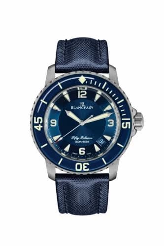 Blancpain Fifty Fathoms Titanium / Blue / Sailcloth 5015-12B40-O52A