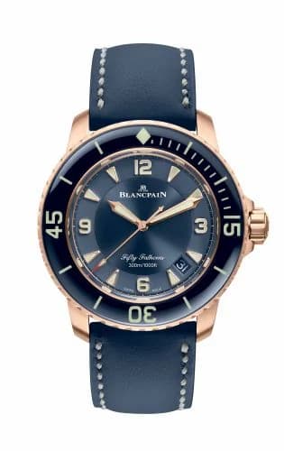 Blancpain Fifty Fathoms Automatique Red Gold / Blue / Calf 5015-3603C-63B — фото часов Blancpain Fifty Fathoms Automatique Red Gold / Blue / Calf 5015-3603C-63B — фото часов