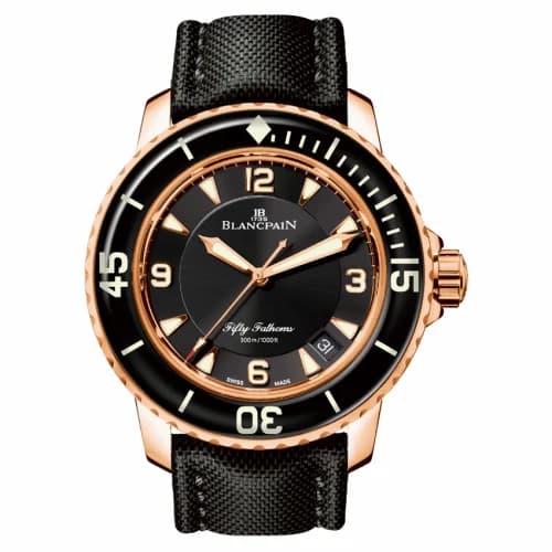 Blancpain Fifty Fathoms Automatique Red Gold / Black / Black Canvas 5015-3630-52 — фото часов Blancpain Fifty Fathoms Automatique Red Gold / Black / Black Canvas 5015-3630-52 — фото часов