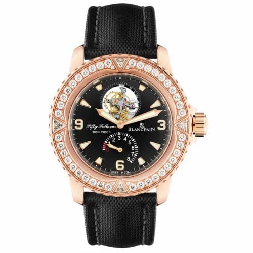 Blancpain Fifty Fathoms Tourbillon 8 Jours Red Gold / Diamonds / Black Canvas 5025-9530-52A