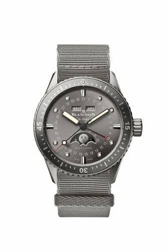 Blancpain Fifty Fathoms Bathygraphe Quantième Complet Titanium / Grey / NATO 5054-1210-NAGA — фото часов Blancpain Fifty Fathoms Bathygraphe Quantième Complet Titanium / Grey / NATO 5054-1210-NAGA — фото часов