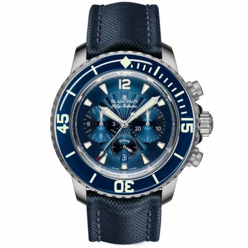 Blancpain Fifty Fathoms Chronographe Flyback Stainless / Blue / Blue Canvas 5085F.B-1140-52B