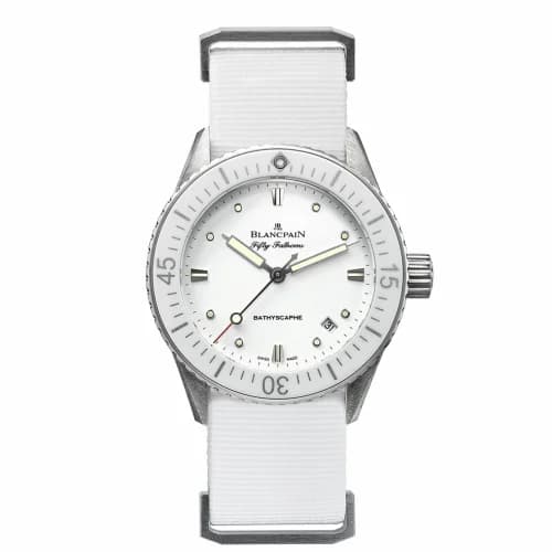 Blancpain Fifty Fathoms Bathyscaphe Stainless Steel / White / White Nato 5100-1127-NAWA