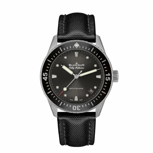 Blancpain Fifty Fathoms Bathyscaphe Stainless Steel / Grey / Black Canvas 5100B-1110-B52A