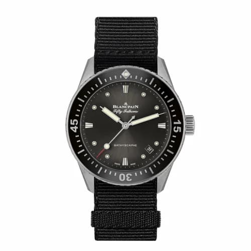 Blancpain Fifty Fathoms Bathyscaphe Stainless Steel / Grey / Black Nato 5100B-1110-NABA