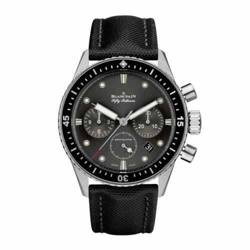 Blancpain Fifty Fathoms Bathyscaphe Flyback Chronograph Stainless Steel / Grey / Black Canvas 5200-1110-B52A