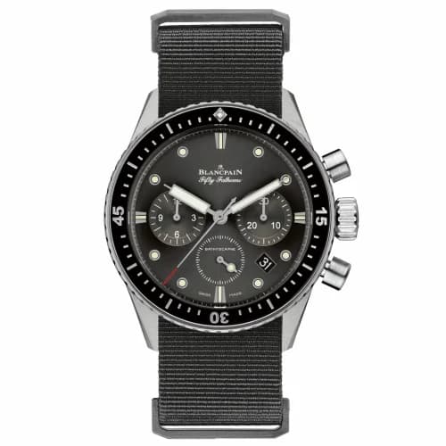 Blancpain Fifty Fathoms Bathyscaphe Flyback Chronograph Stainless Steel / Grey / Black Nato 5200-1110-NABA