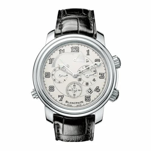 Blancpain Léman Réveil GMT Stainless Steel / Opaline / Alligator 2041-1542M-53B