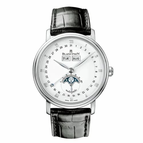 Blancpain Villeret Quantième Complet Stainless Steel / White 6263-1127-55