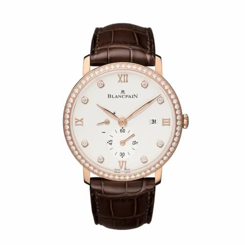 Blancpain Villeret Ultraplate Power Reserve Date Red Gold / Opaline / Diamond 6606-2987-55B