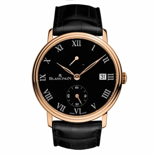 Blancpain Villeret 8 Jours Manuelle Red Gold / Black Enamel 6614-3637-55B