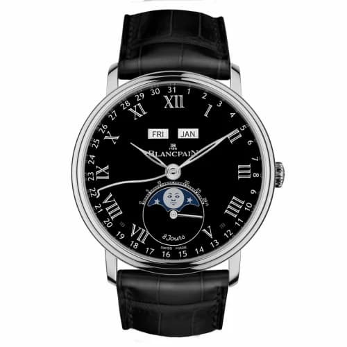 Blancpain Villeret Quantieme Complet 8 Jours White Gold / Black Enamel 6639-3437-55B
