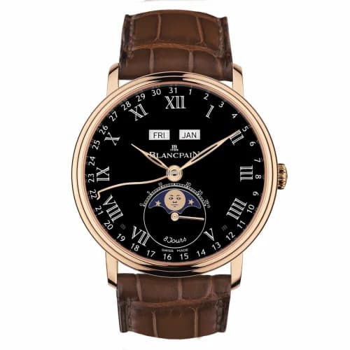 Blancpain Villeret Quantieme Complet 8 Jours Red Gold / Black Enamel 6639-3637-55B