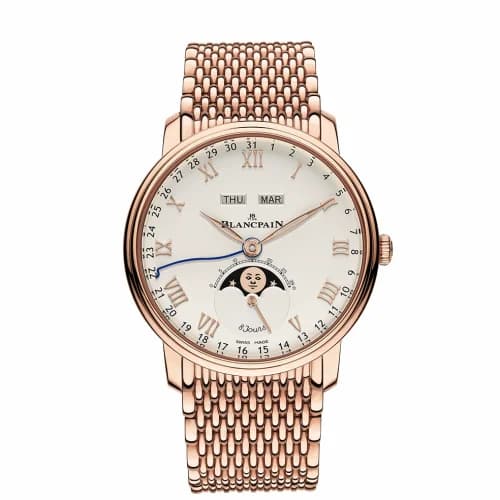 Blancpain Villeret Quantieme Complet 8 Jours Red Gold / White / Bracelet 6639-3642-MMB