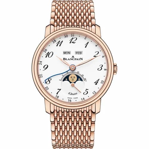Blancpain Villeret Quantieme Complet 8 Jours Red Gold / Enamel Arabic / Bracelet 6639A-3631-MMB