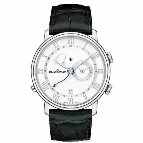 Blancpain Villeret Réveil GMT Stainless Steel / White 6640-1127-55B