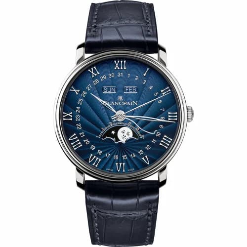 Blancpain Villeret Quantième Complet 40mm White Gold / Flinqué 6654-1529-55B