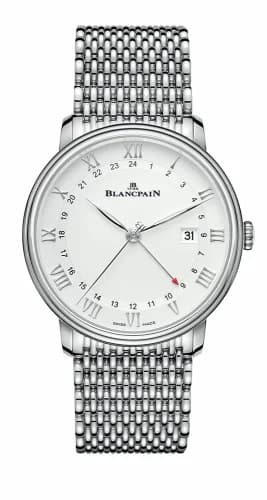 Blancpain Villeret GMT Date Stainless Steel / White / Bracelet 6662-1127-MMB