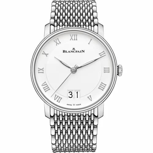 Blancpain Villeret Grande Date Stainless Steel / White / Bracelet 6669-1127-MMB