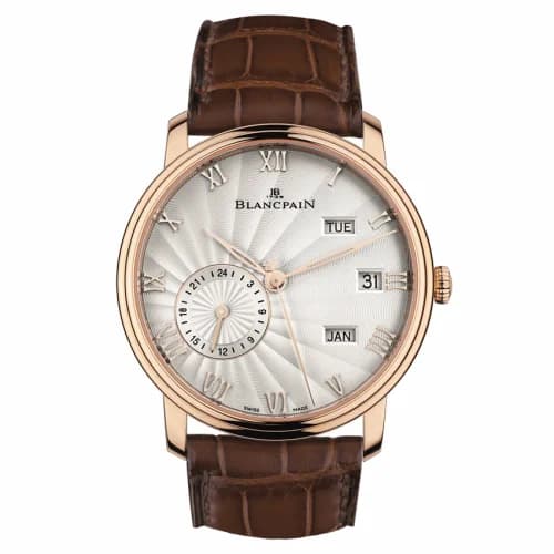 Blancpain Villeret Quantième Annuel GMT Red Gold / Opalin Flinqué 6670-3642-55B